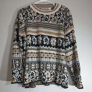 Golden Touch Cozy Patterned Knit Sweater Vintage 3X